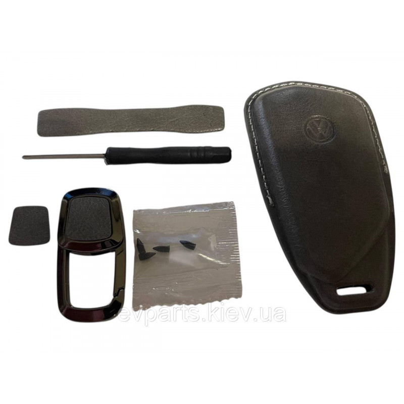 Чохол на ключ для автомобіля Volkswagen ID4 / ID3 / ID6 / ID Unyx (сіро-коричневий, еко-шкіра)